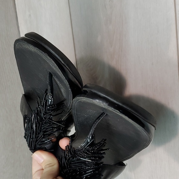 Fitflop Womens Chacha Leather Thong Wedge Sandals shoes sz 7 - Picture 4 of 11